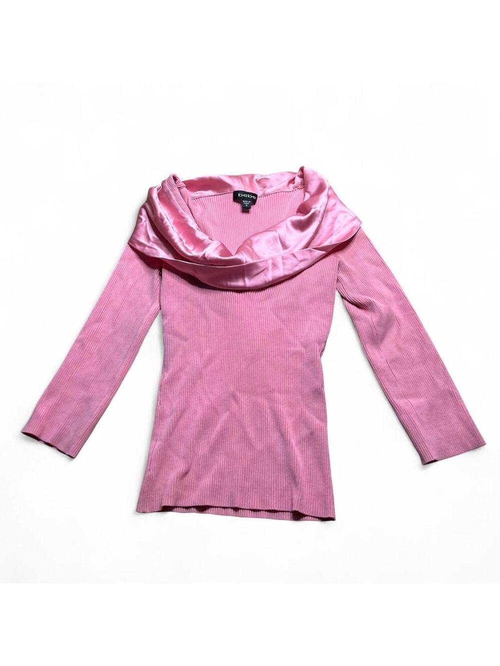 y2k bebe pink long sleeve blouse